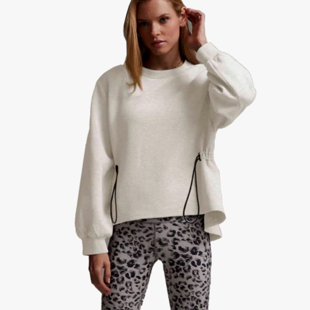 Varley Off-White Drawstring Pullover Sweatshirt